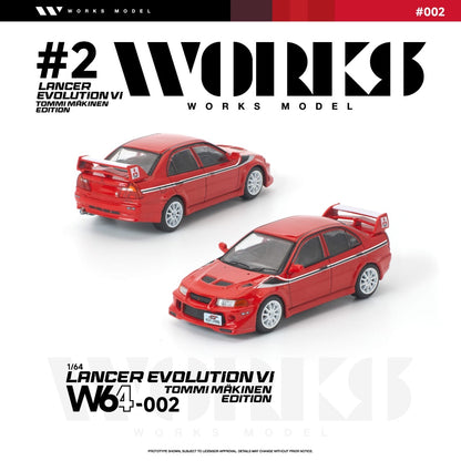 * PRE ORDER * Works 1:64 Evolution EVO VI Tommi Makinen Edition Red (W640002)
