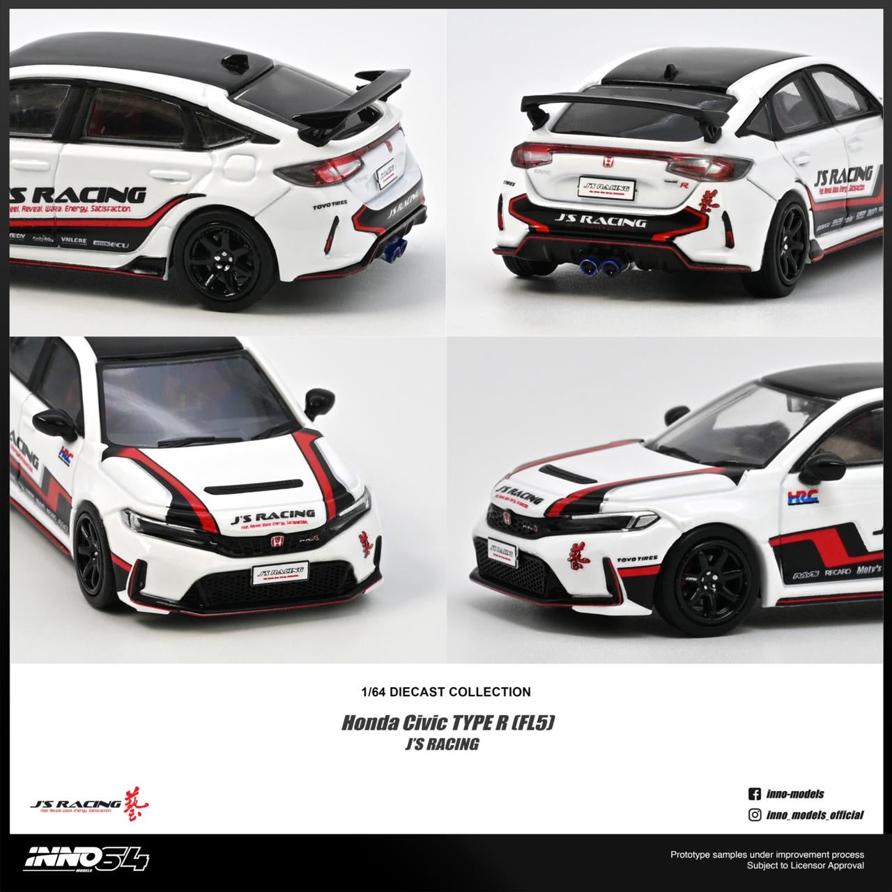 * PRE ORDER * INNO64 1/64 HONDA CIVIC FL5 J’S RACING