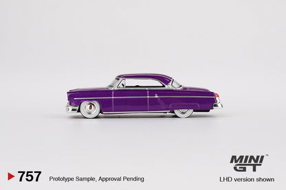 MINI GT #757 1/64 Lincoln Capri Hot Rod 1954 Purple Metallic (LHD)