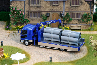 * PRE ORDER * GCD 1/64 Mitsubishi Fuso Licensed Products - Fighter Boom Lifter Crane Truck Blue (KS-082-634)