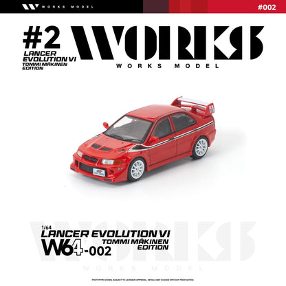 * PRE ORDER * Works 1:64 Evolution EVO VI Tommi Makinen Edition Red (W640002)