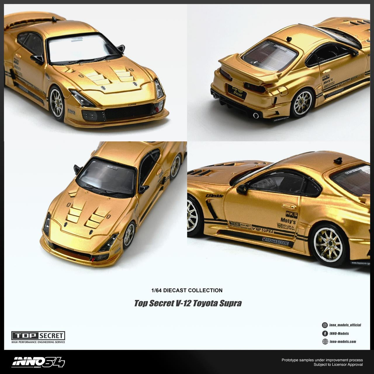 * PRE ORDER * INNO64 1/64 TOP SECRET V12 SUPRA GOLD
