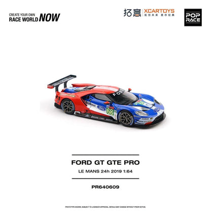 * PRE ORDER * POP RACE 1/64 FORD GT GTE PRO LE MANS 24H 2019 PR640609