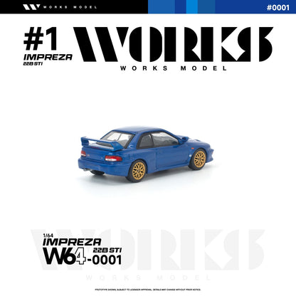 * PRE ORDER * Works 1:64 Impreza WRX 22B STI (GC8) Blue (W640001)