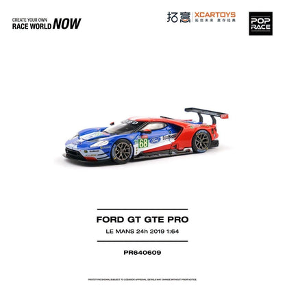 * PRE ORDER * POP RACE 1/64 FORD GT GTE PRO LE MANS 24H 2019 PR640609