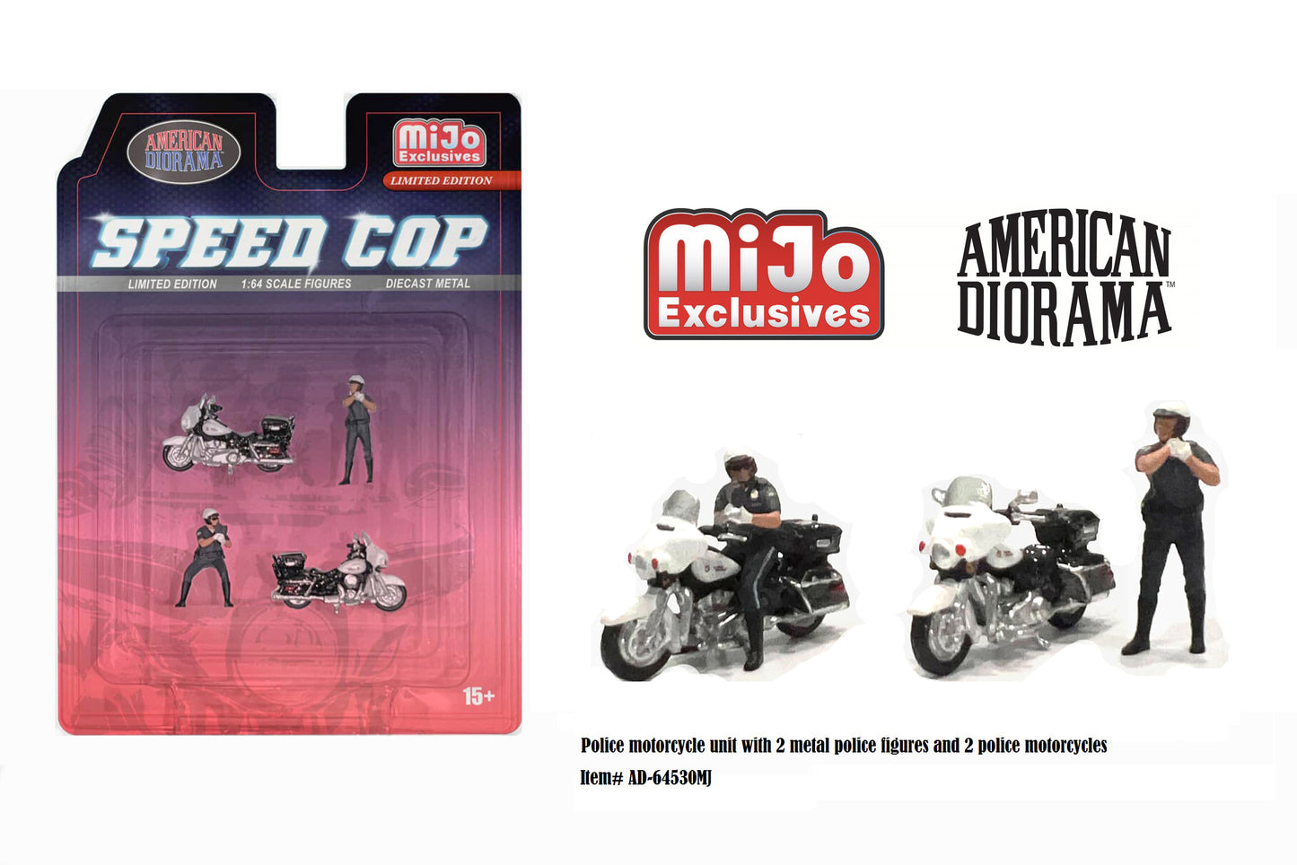 ** PRE ORDER ** American Diorama 1/64 Figures Set - Speed Cop - MIJO Exclusives