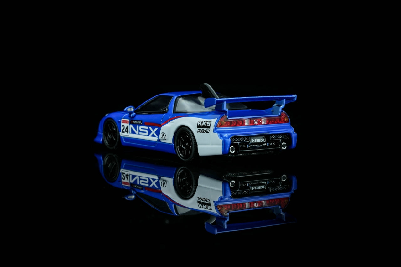 * PRE ORDER * MOTORHELIX 1/64 HONDS NSX-R GT BLUE & WHITE RACING LIVERY M65522