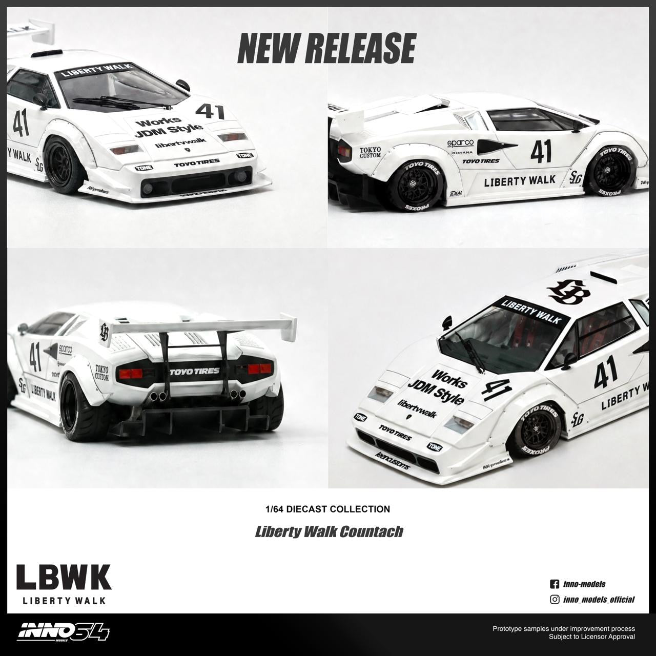 * PRE ORDER * INNO64 1/64 LIBERTY WALK COUNTACH