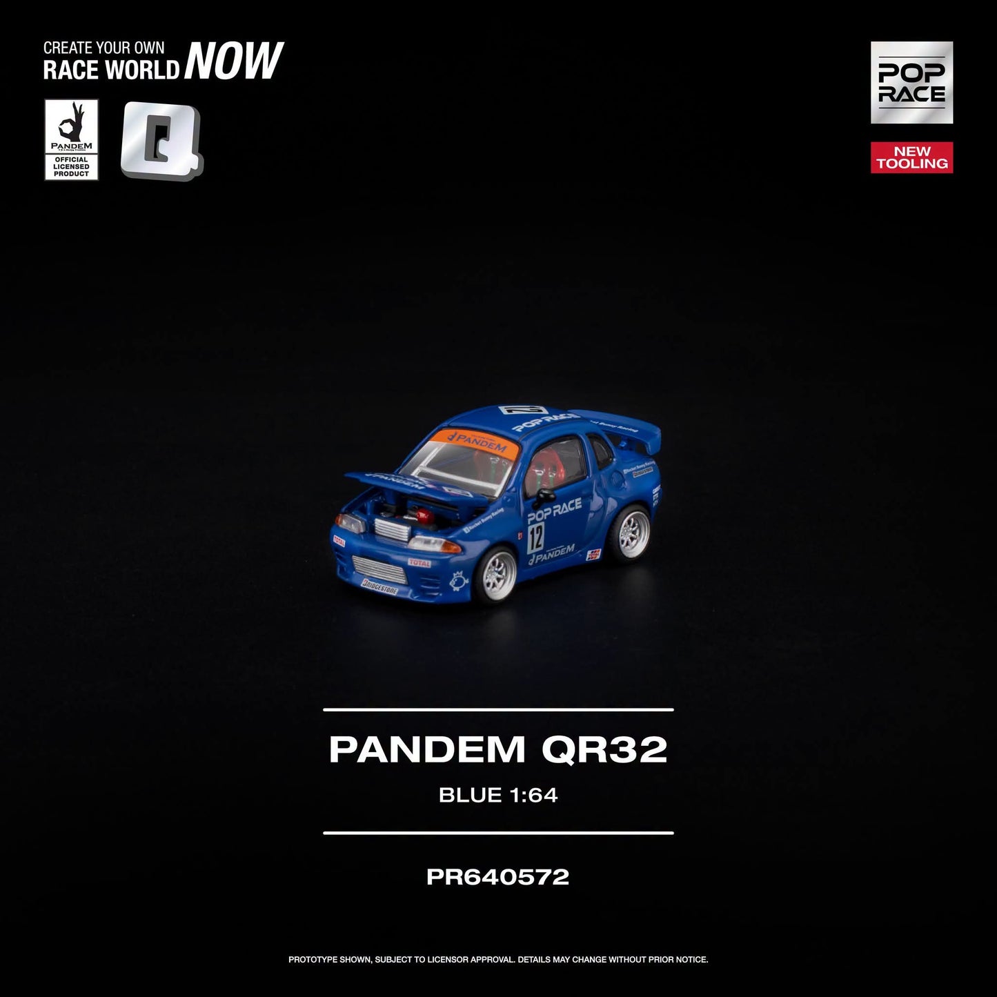 * PRE ORDER * POP RACE 1/64 PANDEM QR32 BLUE PR640572