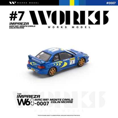 * PRE ORDER * Works 1:64 Diecast Model
Impreza WRC 1997 Monte Carlo Colin Mcrae
Rally Blue 3# Livery(W640007)