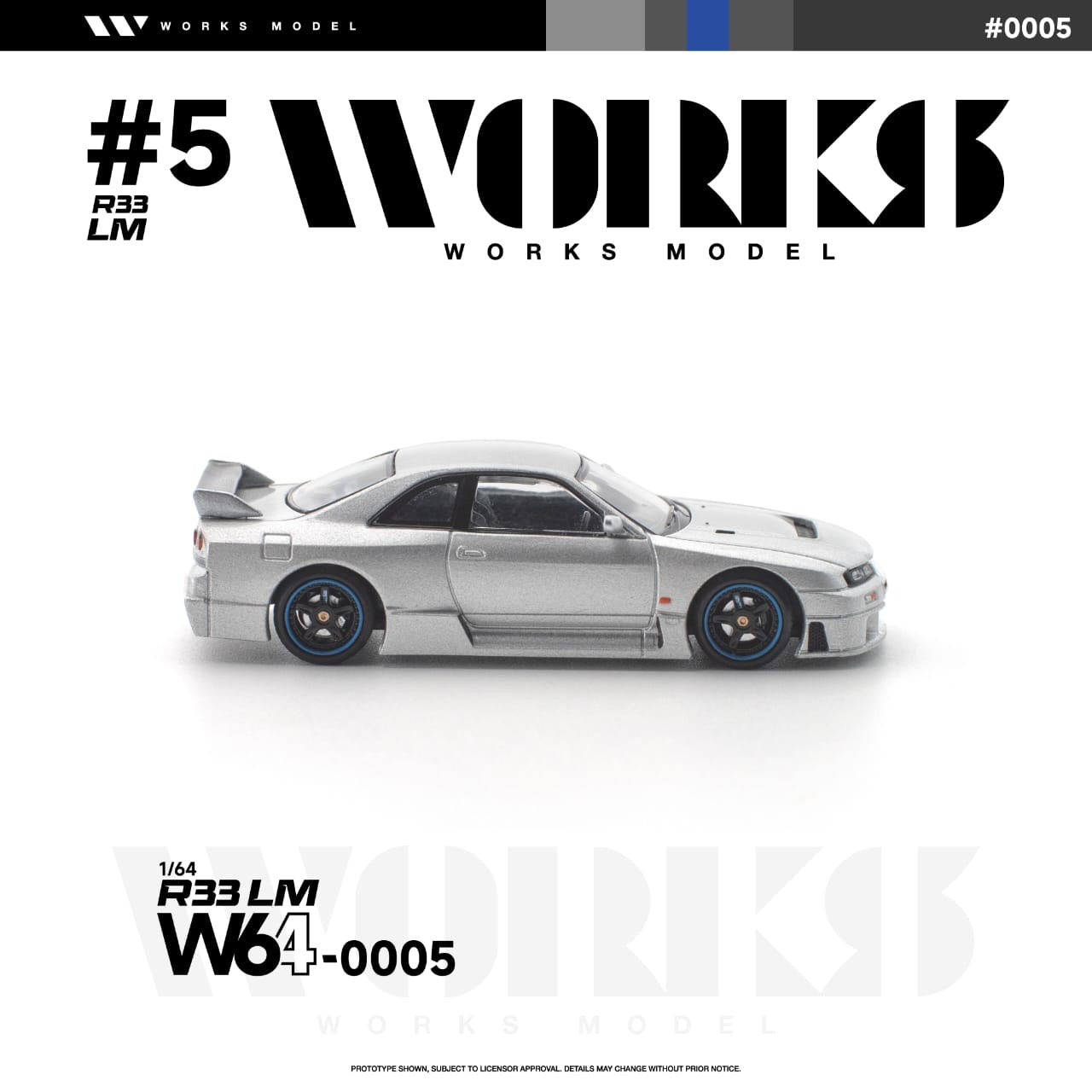 * PRE ORDER * Works 1:64 Skyline R33 LM Silver (W640005)