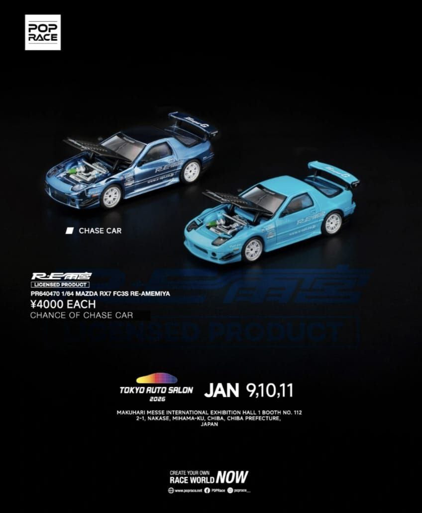 TAS26 POP RACE 1/64 PR640470 MAZDA RX-7 FC3S RE-AMEMIYA * SEALED *