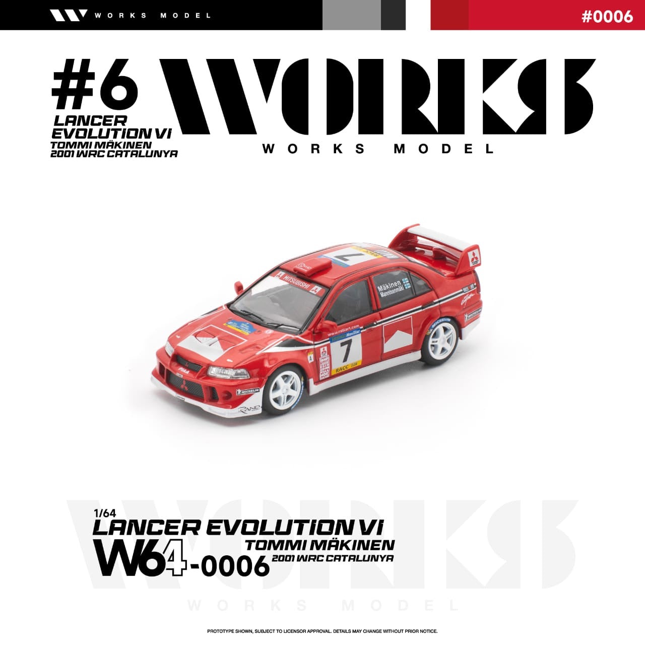 * PRE ORDER * Works 1:64 Evolution EVO VI Tommi Makinen Edition Red (W640002)