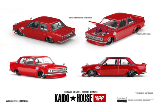 * PRE ORDER * [ Kaido House x MINI GT ] 1/64 Datsun 510 Street Nismo V3 KHMG229