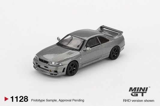 MINI GT #1128 1/64 NISSAN Skyline GT-R Dark Metal Gray (NISMO BCNR33 CRS Version) (RHD)