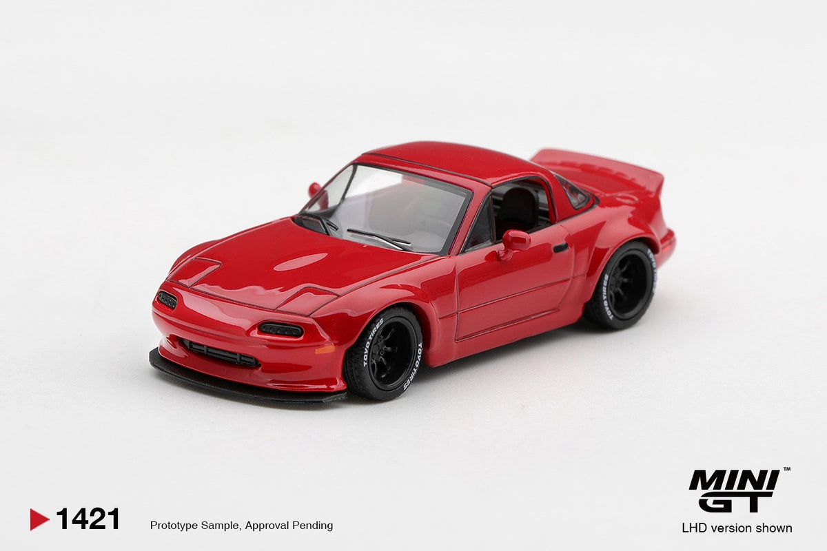 * PRE ORDER * MINI GT #1421 1/64 Mazda MX-5 (NA) Pandem Classic Red (RHD)