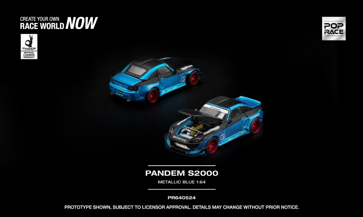 * PRE ORDER * POP RACE 1/64 PANDEM S2000 METALLIC BLUE - PR640524
