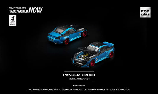 * PRE ORDER * POP RACE 1/64 PANDEM S2000 METALLIC BLUE - PR640524