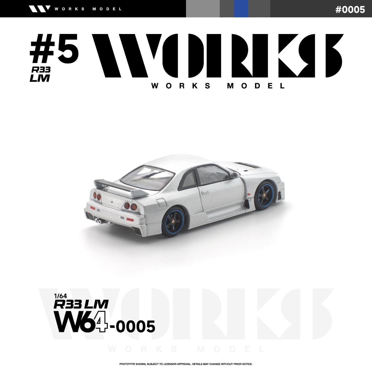* PRE ORDER * Works 1:64 Skyline R33 LM Silver (W640005)