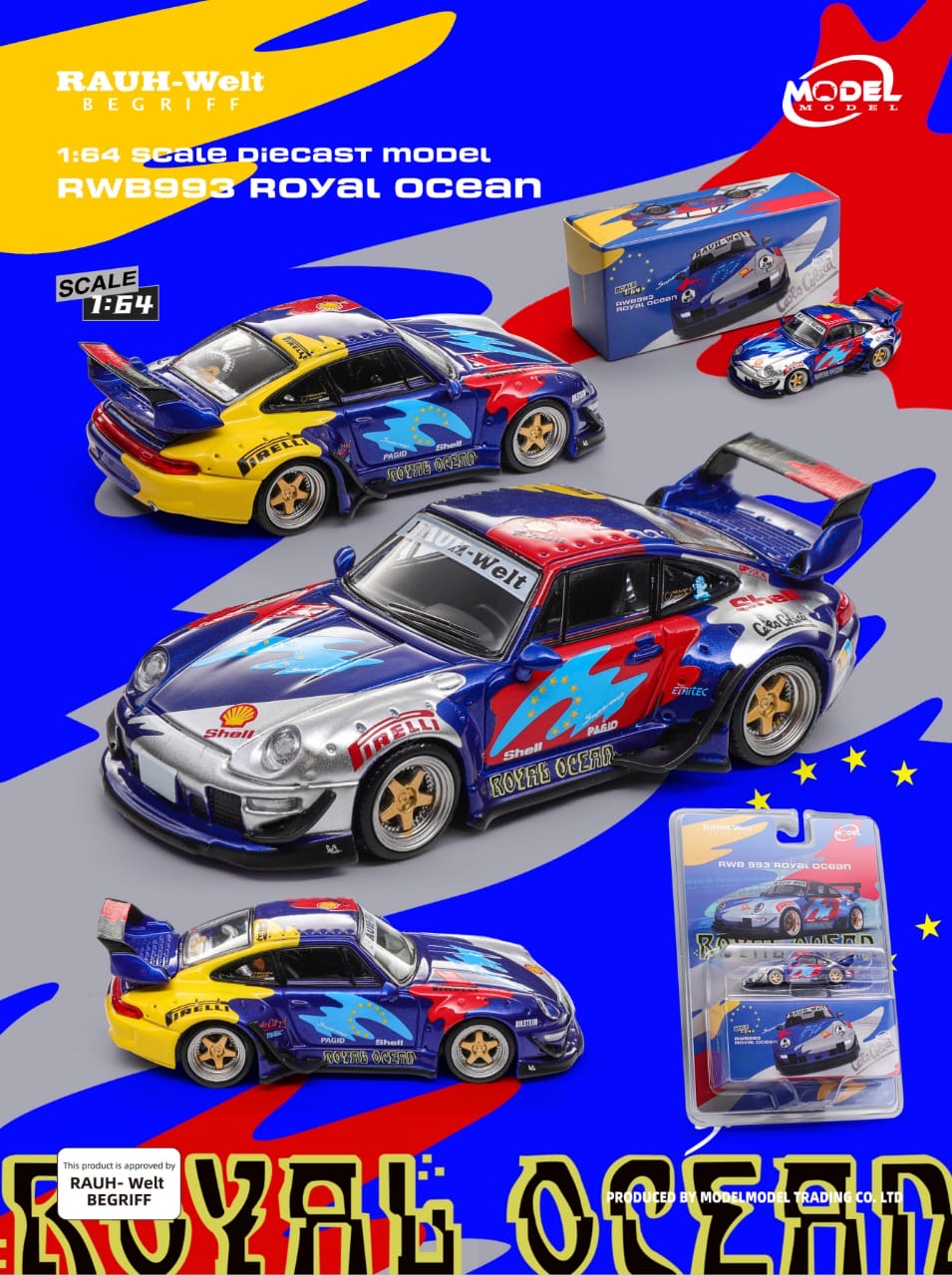 * PRE ORDER * ModelModel MM 1/64 RWB993 GT Wing Royal Ocean Livery MM64-RWB993-016