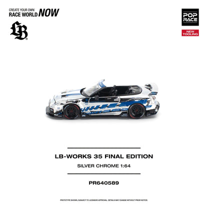 * PRE ORDER * POP RACE 1/64 LB-WORKS 35 FINAL EDITION SILVER CHROME PR640572