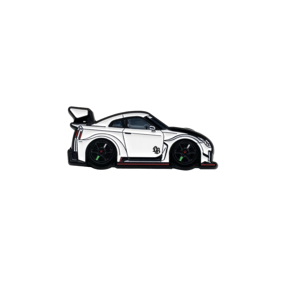 Leen Custom Pin Badge LB-SILHOUETTE GT-R (R35) White