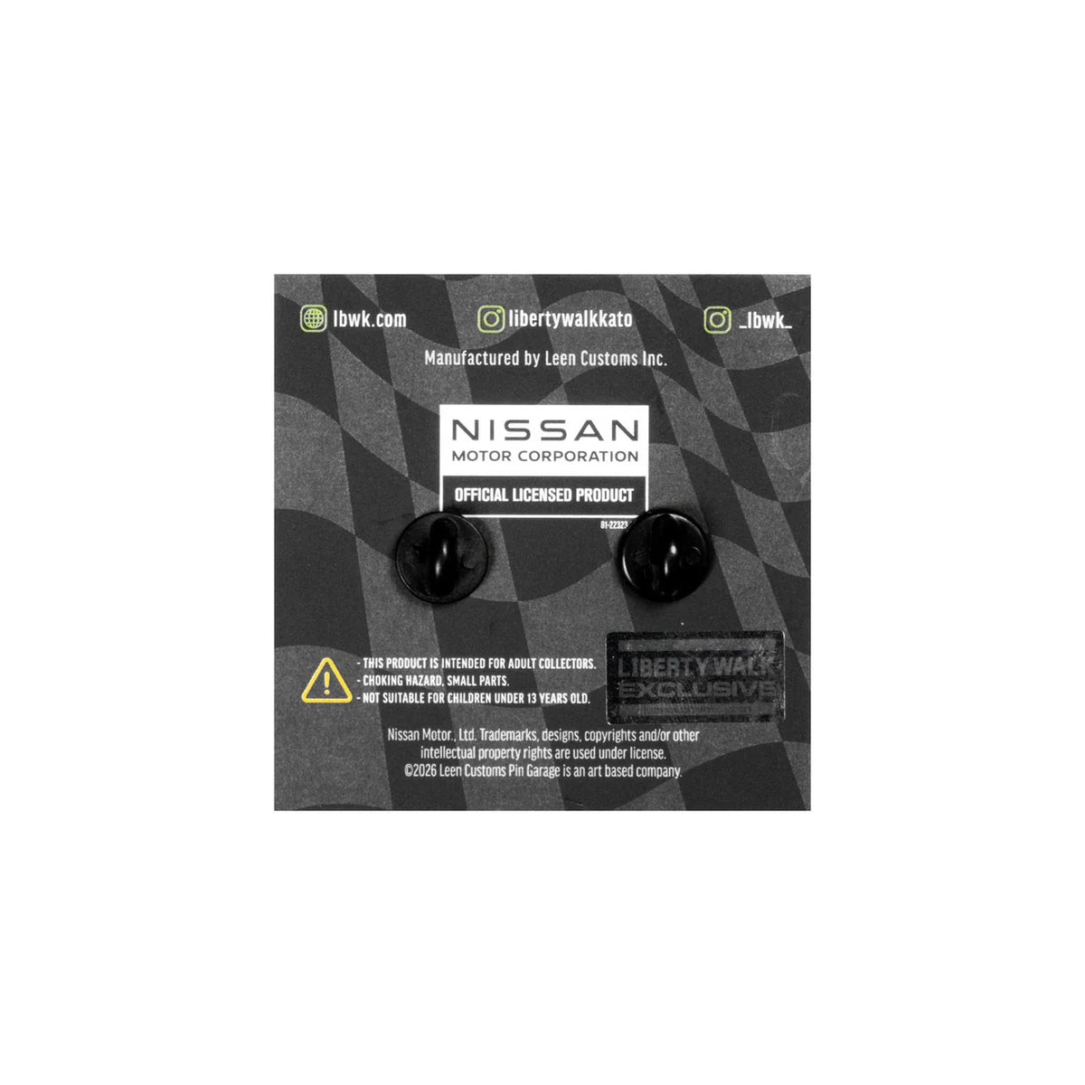 Leen Customs Pin Badge LB-ER34 Super Silhouette SKYLINE Yellow/Black