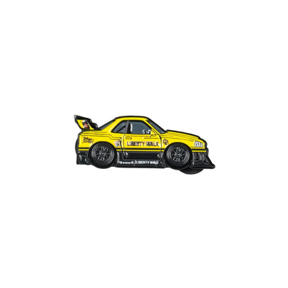 Leen Customs Pin Badge LB-ER34 Super Silhouette SKYLINE Yellow/Black
