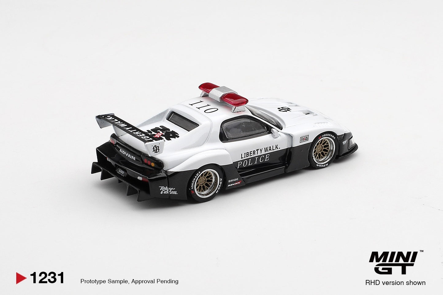 * PRE ORDER * MINI GT #1231 1/64 MAZDA RX-7 LB-Super Silhouette Police (RHD)