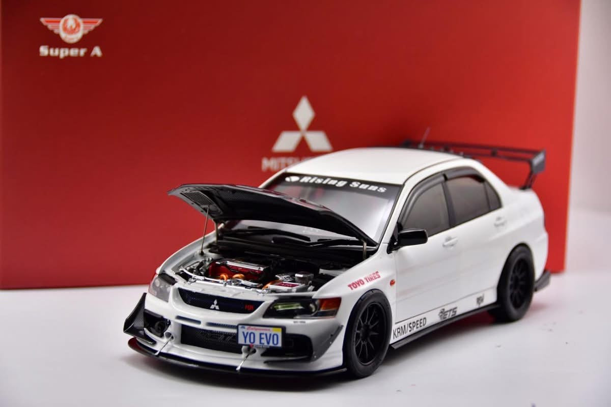 SUPER A 1/18 Mitsubishi Lancer Evolution 9 MR FQ-360 White