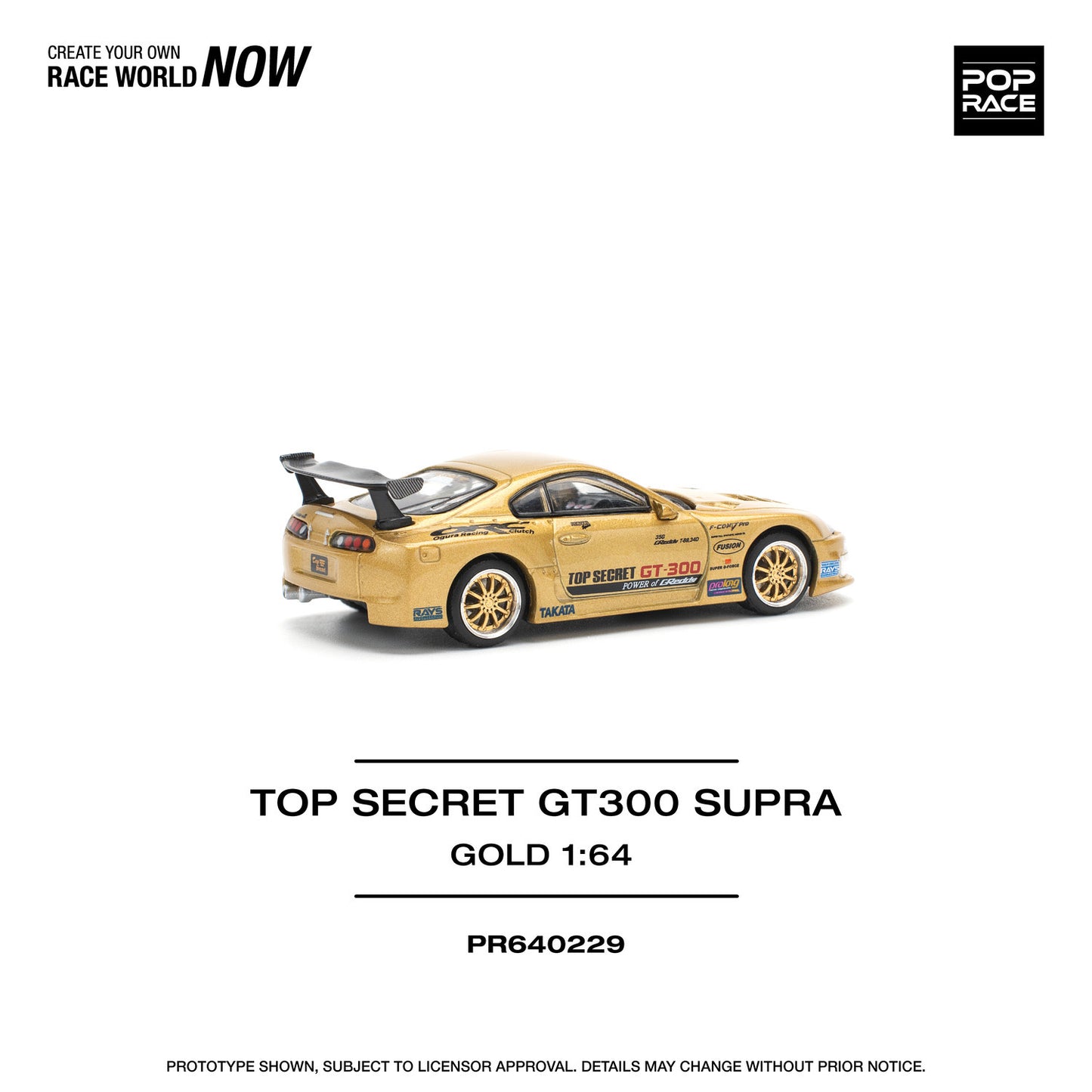 * PRE ORDER * POP RACE 1/64 TOP SECRET GT300 SUPRA  PR640229