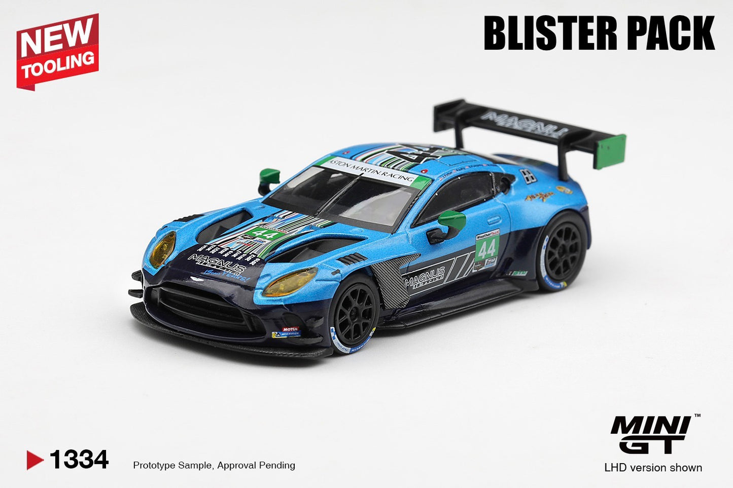 * PRE ORDER * MINI GT #1334 1/64 Aston Martin Vantage GT3 Evo #44 Magnus Racing 2025 IMSA Daytona 24 Hrs  (LHD) * BLISTER PACK *