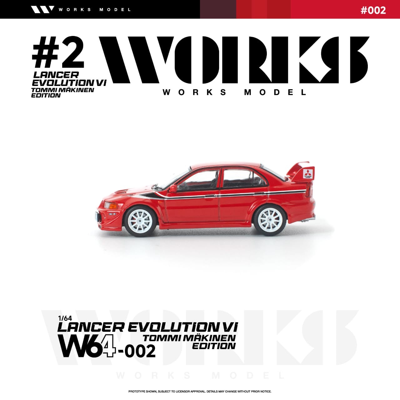 * PRE ORDER * Works 1:64 Evolution EVO VI Tommi Makinen Edition Red (W640002)