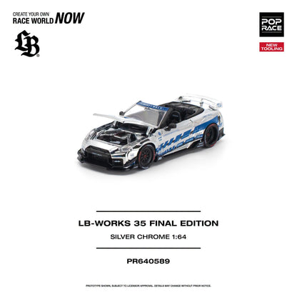 * PRE ORDER * POP RACE 1/64 LB-WORKS 35 FINAL EDITION SILVER CHROME PR640572