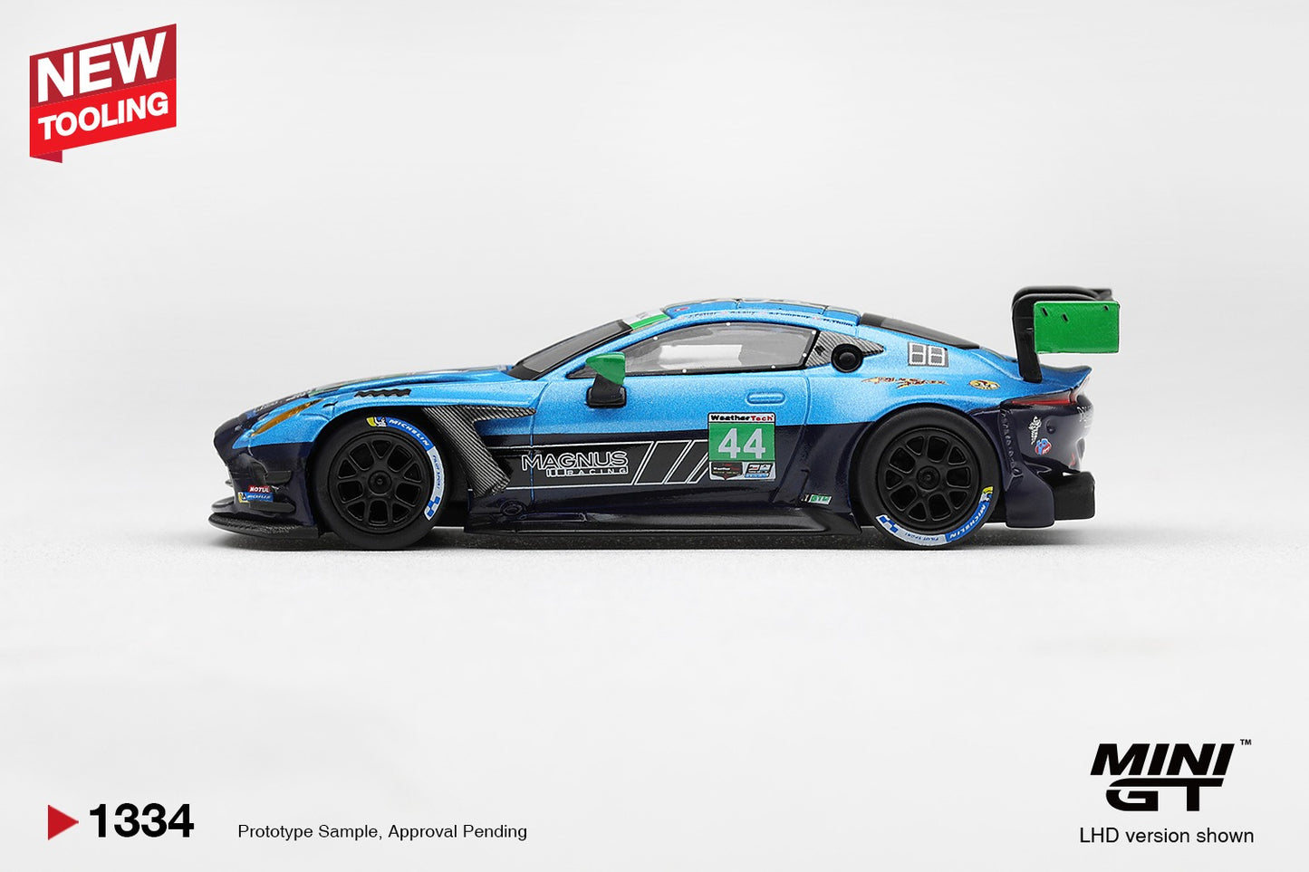 * PRE ORDER * MINI GT #1334 1/64 Aston Martin Vantage GT3 Evo #44 Magnus Racing 2025 IMSA Daytona 24 Hrs  (LHD) * BLISTER PACK *