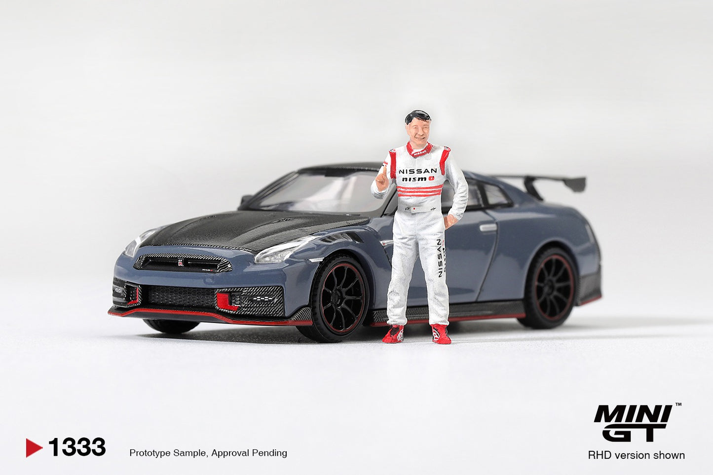 * PRE ORDER * MINI GT #1333 1/64 Nissan GT-R Nismo 2024 Tsukuba Production Car Lap Record W / Matsuda Figure Tsugio Matsuda Collection (RHD)
