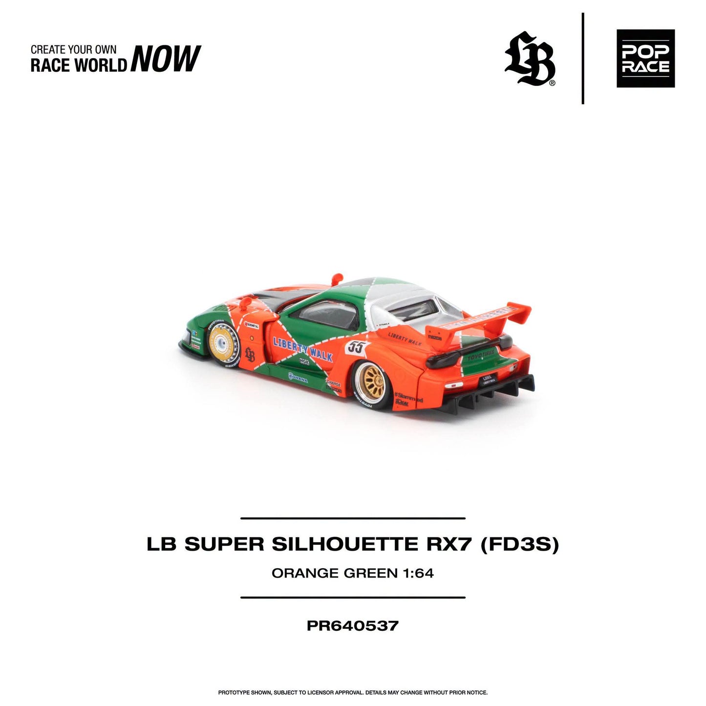 * PRE ORDER * POP RACE 1/64 LB SUPER SILHOUETTE RX7 (FD3S) PR640537