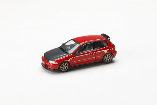 JDM64 1/64 Honda Civic EG6 SIR II (HJDM002) *JDM Version - Red Carbon-Hood(08)