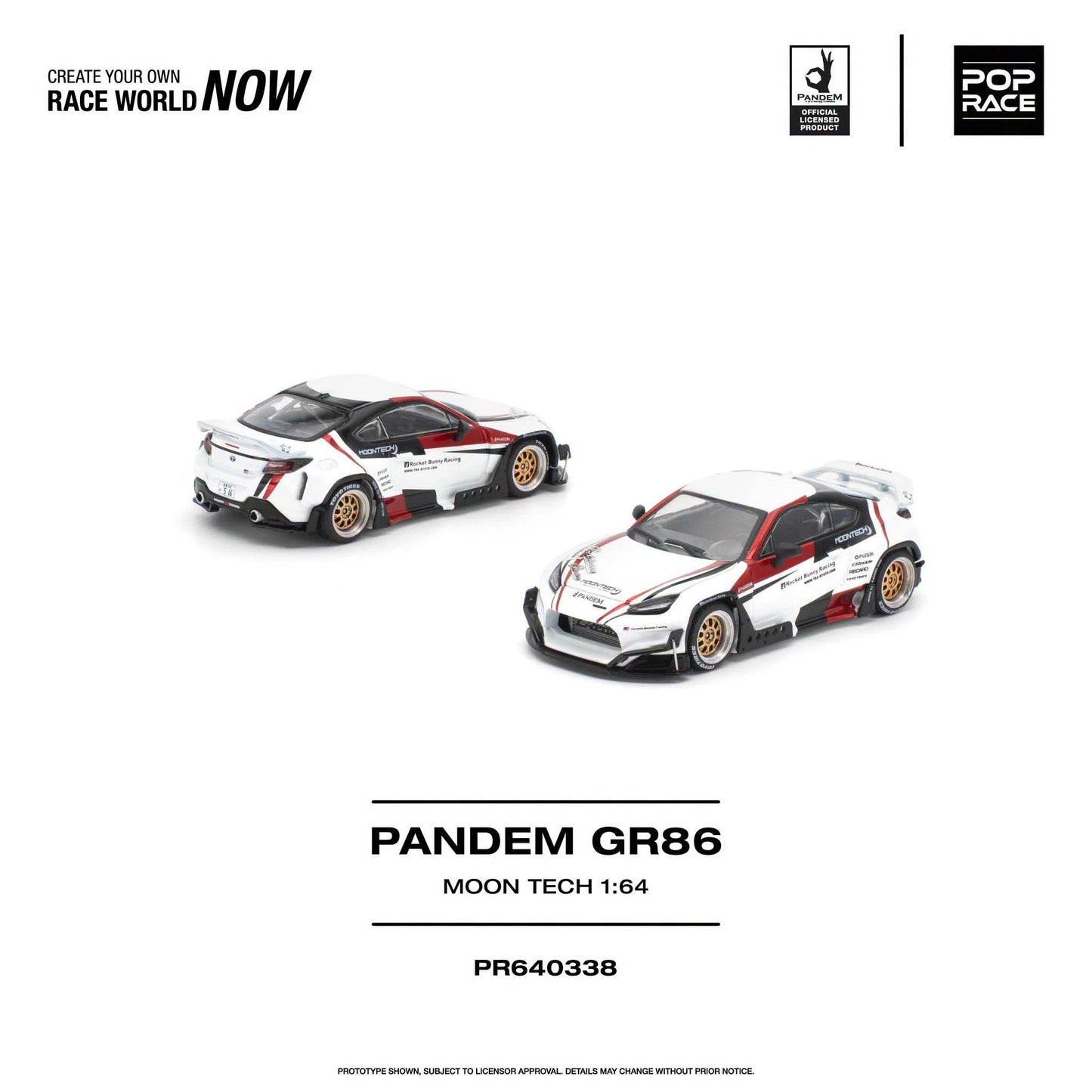 * PRE ORDER * POP RACE 1/64 PANDEM GR 86 MOONTECH PR640338