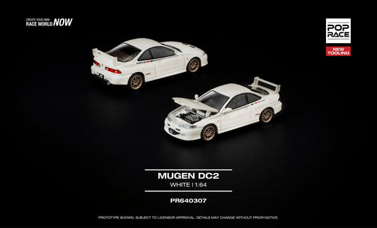 * PRE ORDER * POP RACE 1/64  MUGEN DC2 WHITE NEW TOOLING PR640307