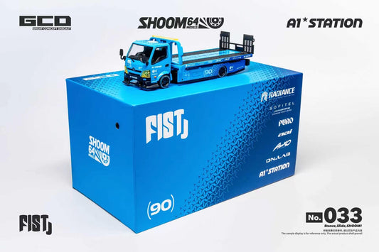 * PRE ORDER * APAxpo Foshan  FIST x GCD Model x A1-STATION x Shoom64 FIST TEAM · HINO 300 Custom Drop-Bed Car Carrier