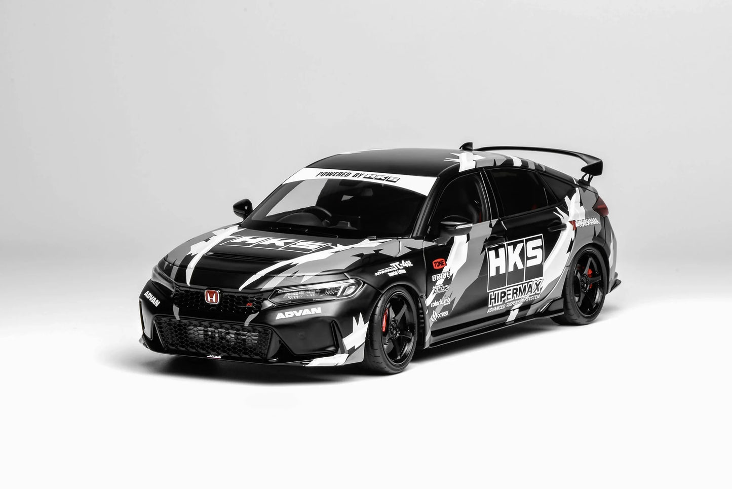 MOTORHELIX 1/18 Honda Civic TYPE R (FL5) Ultimate Edition Matte Black HKS