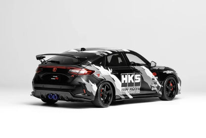 MOTORHELIX 1/18 Honda Civic TYPE R (FL5) Ultimate Edition Matte Black HKS