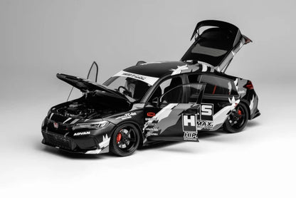 MOTORHELIX 1/18 Honda Civic TYPE R (FL5) Ultimate Edition Matte Black HKS