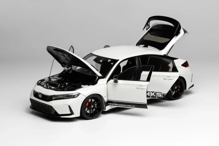 MOTORHELIX 1/18 Honda Civic TYPE R (FL5) HKS Livery Championship White M85317