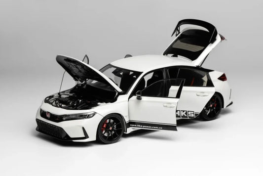MOTORHELIX 1/18 Honda Civic TYPE R (FL5) HKS Livery Championship White