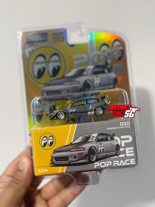 Pop Race x Enigma Pandem Civic EG6 v1.5 - MOONEYES (PRE010) Blister Card Version ** CHASE **