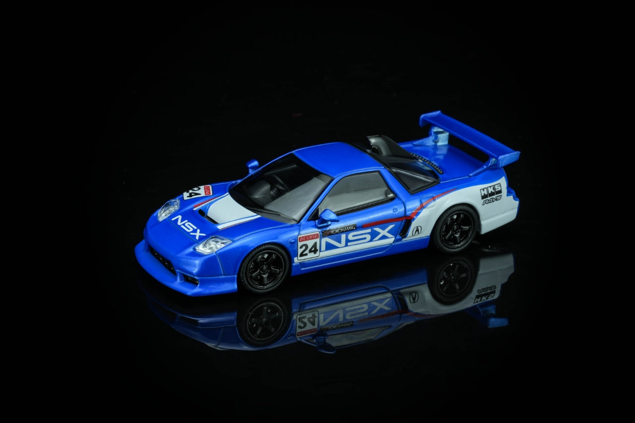* PRE ORDER * MOTORHELIX 1/64 HONDS NSX-R GT BLUE & WHITE RACING LIVERY M65522