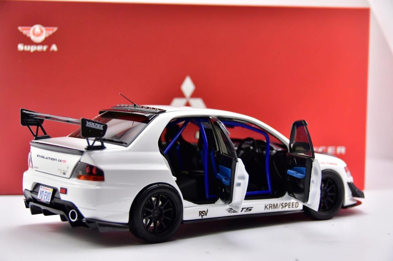 SUPER A 1/18 Mitsubishi Lancer Evolution 9 MR FQ-360 White