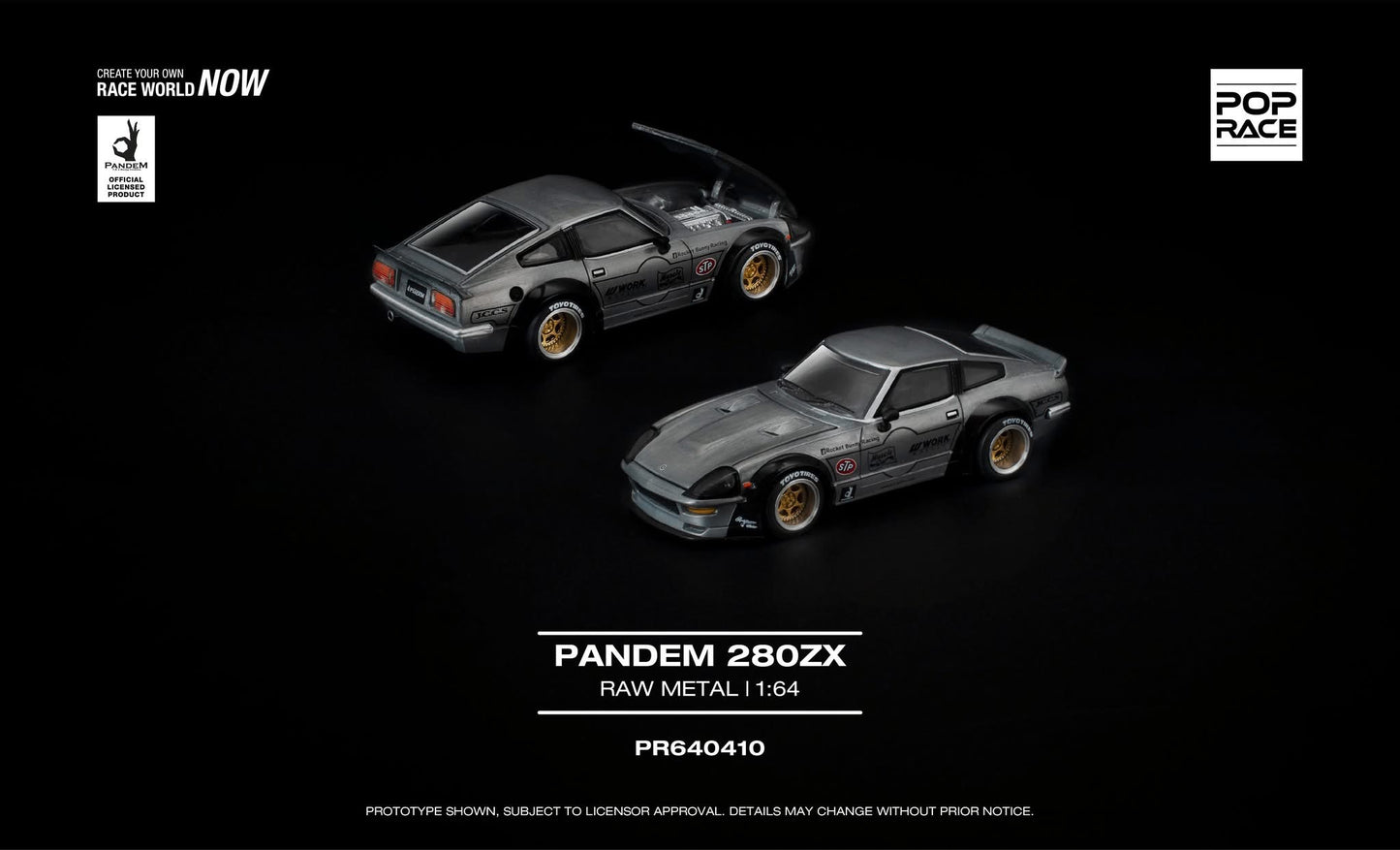 * PRE ORDER * POP RACE 1/64 PANDEM 280ZX RAW METAL PR640410